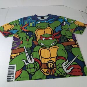 Dumbgood TMNT All Over‎ Print Graphic T shirt Size Large